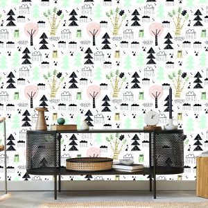 Papier Peint Arbres Nature Nuages ​​Chambre D'enfant – Image 5