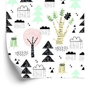 Papier Peint Arbres Nature Nuages ​​Chambre D'enfant – Image 2