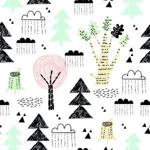 Papier Peint Arbres Nature Nuages ​​Chambre D'enfant – Image 1