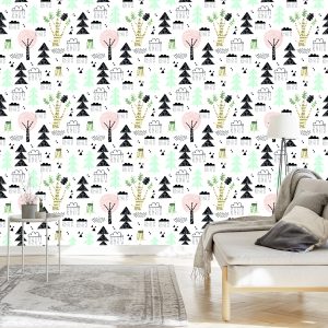 Papier Peint Arbres Nature Nuages ​​Chambre D'enfant – Image 3