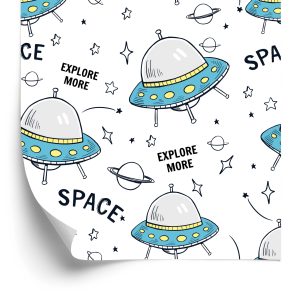 Papier Peint Planet Star Rockets Pour Chambre D'enfant – Image 2