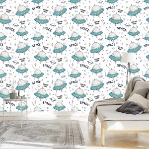 Papier Peint Planet Star Rockets Pour Chambre D'enfant – Image 3