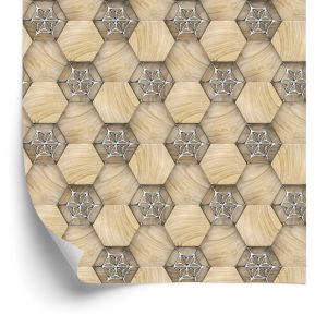 Papier Peint Motifs 3D En Bois – Image 2