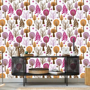 Papier Peint Arbre Forestier Coloré Pour Chambre D'enfant – Image 5