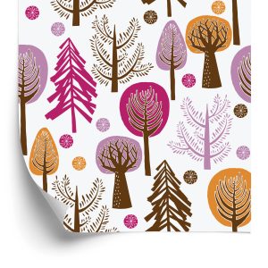Papier Peint Arbre Forestier Coloré Pour Chambre D'enfant – Image 2