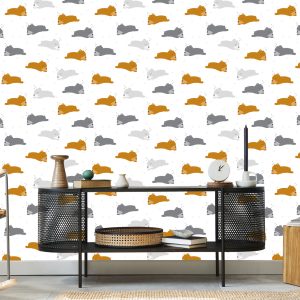 Papier Peint Ours En Peluche Endormi Les Étoiles Lunes – Image 5