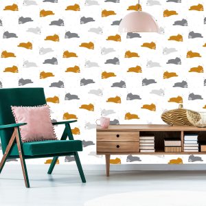 Papier Peint Ours En Peluche Endormi Les Étoiles Lunes – Image 6