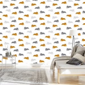 Papier Peint Ours En Peluche Endormi Les Étoiles Lunes – Image 3