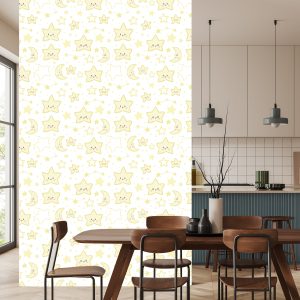 Papier Peint Pour Les Enfants - Étoiles Et Lunes Souriantes – Image 4