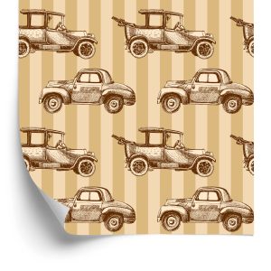 Papier Peint Pour Les Enfants - Voitures De Style Rétro – Image 2
