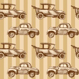 Papier Peint Pour Les Enfants - Voitures De Style Rétro – Image 1