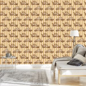 Papier Peint Pour Les Enfants - Voitures De Style Rétro – Image 3