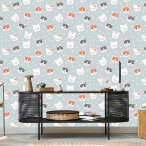 Papier Peint Pour Les Enfants - Chatons Et Cercles – Image 5