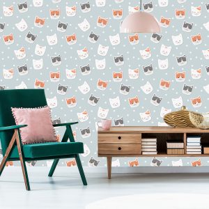 Papier Peint Pour Les Enfants - Chatons Et Cercles – Image 6