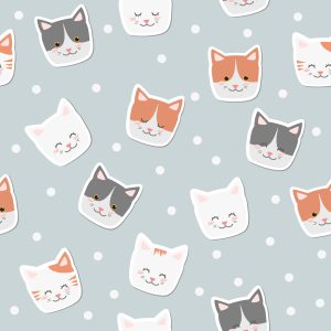Papier Peint Pour Les Enfants - Chatons Et Cercles – Image 1