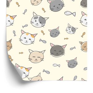 Papier Peint Pour Les Enfants - Chatons Et Poissons – Image 2