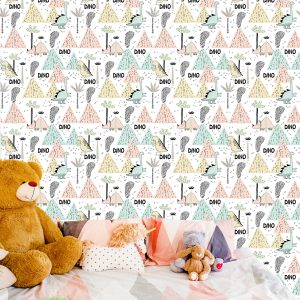 Papier Peint Pastel Volcanoes Dinosaures Pour Garçon – Image 6