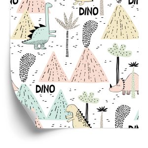 Papier Peint Pastel Volcanoes Dinosaures Pour Garçon – Image 2