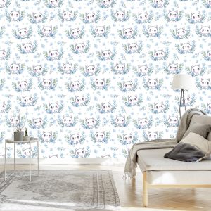 Papier Peint Pour Les Enfants - Petits Chatons Et Fleurs – Image 3