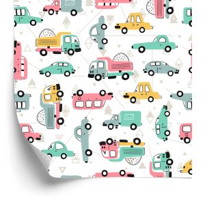 Papier Peint Panneaux De Signalisation De Voitures Colorées Pour Enfants – Image 2