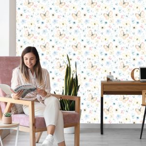 Papier Peint Pour Les Enfants, Papillons, Fleurs, Plantes – Image 7