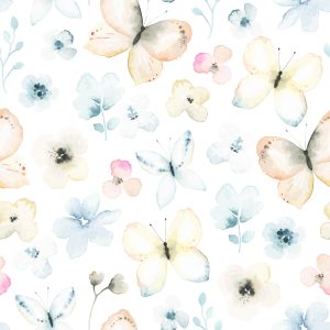 Papier Peint Pour Les Enfants, Papillons, Fleurs, Plantes – Image 1