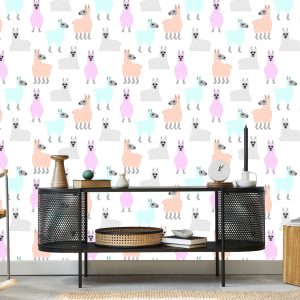 Papier Peint Chambre D'enfant Animaux Lama Colorés – Image 5