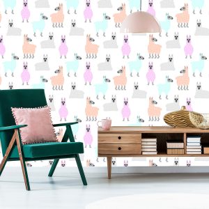 Papier Peint Chambre D'enfant Animaux Lama Colorés – Image 6