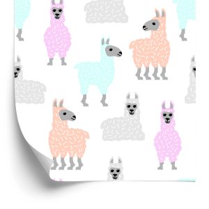 Papier Peint Chambre D'enfant Animaux Lama Colorés – Image 2