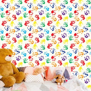 Papier Peint Pour Les Enfants - Empreintes De Mains Colorées – Image 6