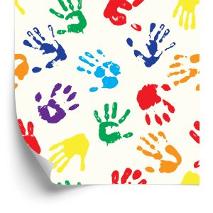 Papier Peint Pour Les Enfants - Empreintes De Mains Colorées – Image 2