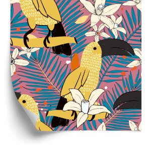 Papier Peint Toucans Et Fleurs – Image 2