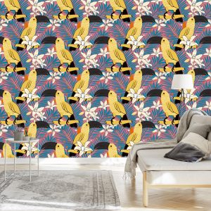 Papier Peint Toucans Et Fleurs – Image 3