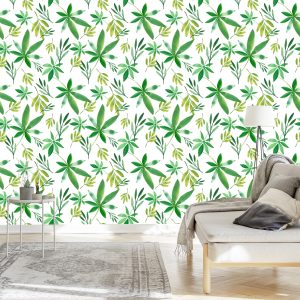 Papier Peint Feuilles Colorées Délicates – Image 3