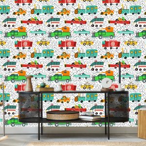 Papier Peint Voitures D'animaux Colorées Pour La Chambre De Bébé – Image 5