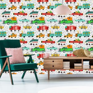 Papier Peint Voitures D'animaux Colorées Pour La Chambre De Bébé – Image 6