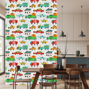 Papier Peint Voitures D'animaux Colorées Pour La Chambre De Bébé – Image 4