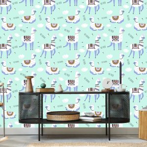 Papier Peint Animaux Avec Des Lamas Pour Une Chambre De Bébé – Image 5