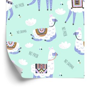 Papier Peint Animaux Avec Des Lamas Pour Une Chambre De Bébé – Image 2