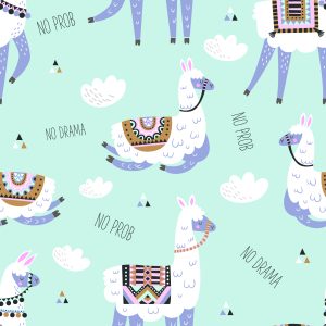 Papier Peint Animaux Avec Des Lamas Pour Une Chambre De Bébé – Image 1