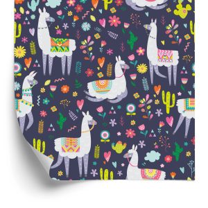 Papier Peint Cactus Plants Chambre D'enfant Avec Lamas – Image 2