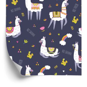 Papier Peint Animaux Arc-En-Ciel Pour La Chambre De Bébé Du Lama – Image 2