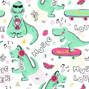 Papier Peint Pour Les Enfants Crocodiles Skateboards – Image 1