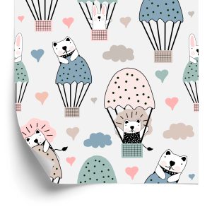 Papier Peint Ballons Animaux Colorés Chambre D'enfants – Image 2