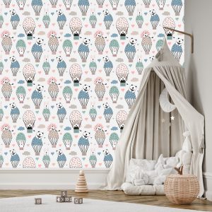 Papier Peint Ballons Animaux Colorés Chambre D'enfants – Image 3