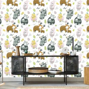 Papier Peint Pour Les Enfants - Famille Des Animaux De La Forêt – Image 5