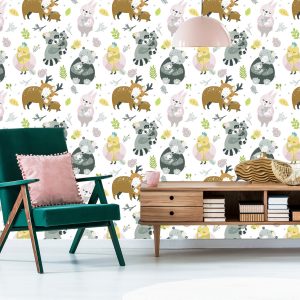 Papier Peint Pour Les Enfants - Famille Des Animaux De La Forêt – Image 6