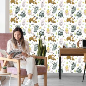 Papier Peint Pour Les Enfants - Famille Des Animaux De La Forêt – Image 7