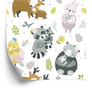 Papier Peint Pour Les Enfants - Famille Des Animaux De La Forêt – Image 2