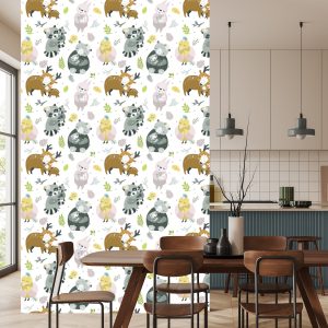 Papier Peint Pour Les Enfants - Famille Des Animaux De La Forêt – Image 4